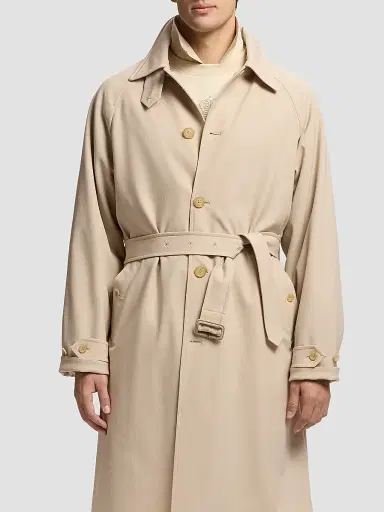 Ralph Lauren Purple Label Men's Hand-Tailored Wool-Blend Balmacaan Coat - Champagne | Thumbnail 4