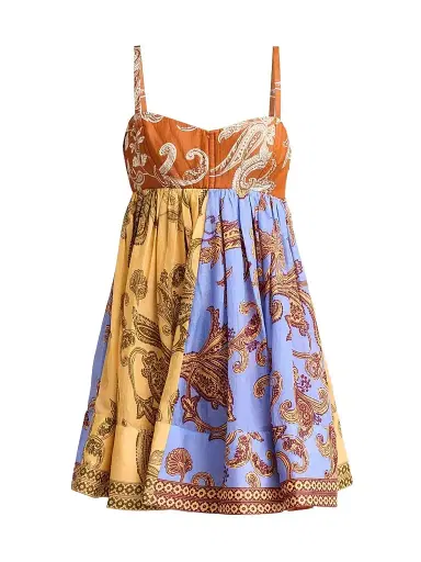 Hemant & Nandita Women's Printed Linen-Blend A-Line Mini Dress - Size XXL | Thumbnail 1