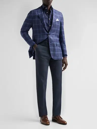 Kiton Men's Cashmere Plaid Single-Breasted Sport Coat | Thumbnail 2
