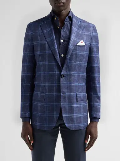 Kiton Men's Cashmere Plaid Single-Breasted Sport Coat | Thumbnail 4