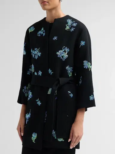 Libertine Women's Bluebell Lane Embellished Opera Wrap Coat - Black - Size Medium | Thumbnail 4 Libertine Women's Bluebell Lane Embellished Opera Wrap Coat - Black - Size Medium | Thumbnail 4