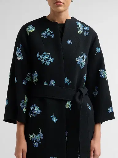 Libertine Women's Bluebell Lane Embellished Opera Wrap Coat - Black - Size Medium | Thumbnail 5 Libertine Women's Bluebell Lane Embellished Opera Wrap Coat - Black - Size Medium | Thumbnail 5