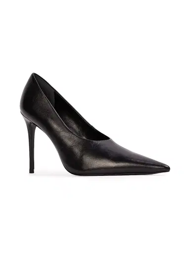 Black Suede Studio Women's Jona 100MM Leather Pumps - Black Leather - Size 11 | Thumbnail 2
