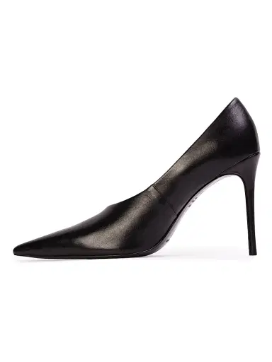 Black Suede Studio Women's Jona 100MM Leather Pumps - Black Leather - Size 11 | Thumbnail 4