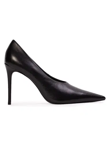 Black Suede Studio Women's Jona 100MM Leather Pumps - Black Leather - Size 11 | Thumbnail 1