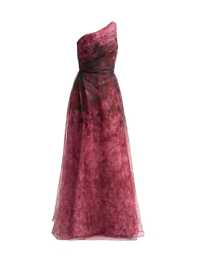 Rene Ruiz Collection Women's One-Shoulder Floral Organza Gown - Pink Multi