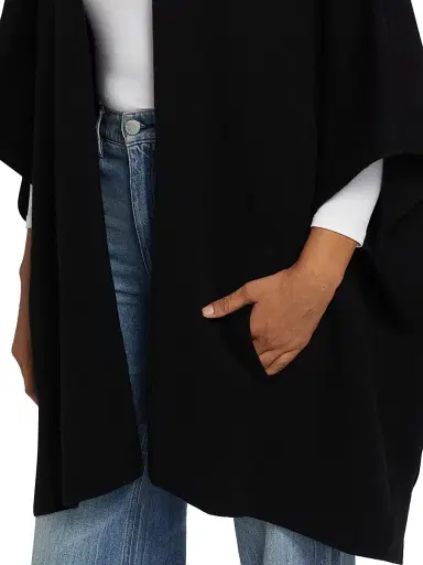 Sofia Cashmere Women's Cashmere Double-Knit Cape - Black | Thumbnail 6