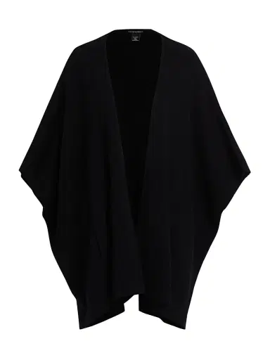 Sofia Cashmere Women's Cashmere Double-Knit Cape - Black | Thumbnail 1