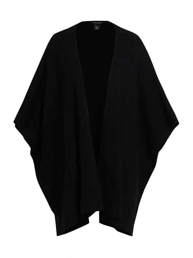 Sofia Cashmere Women's Cashmere Double-Knit Cape - Black