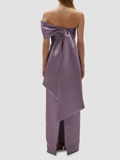 Amsale Women's Satin One-Shoulder Column Gown - Violet | Thumbnail 3