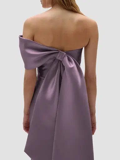 Amsale Women's Satin One-Shoulder Column Gown - Violet | Thumbnail 4