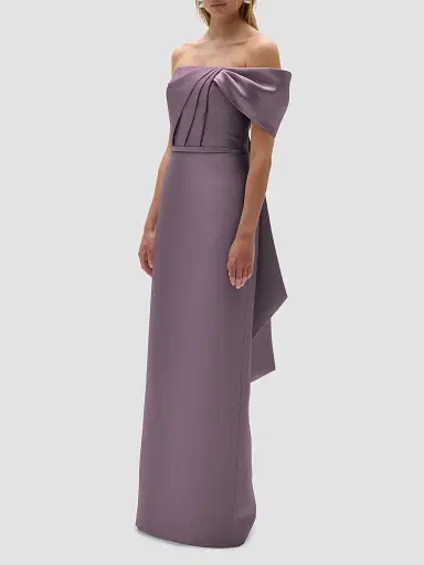 Amsale Women's Satin One-Shoulder Column Gown - Violet | Thumbnail 5