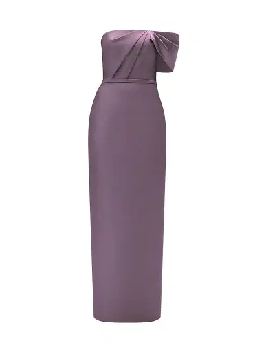 Amsale Women's Satin One-Shoulder Column Gown - Violet | Thumbnail 1