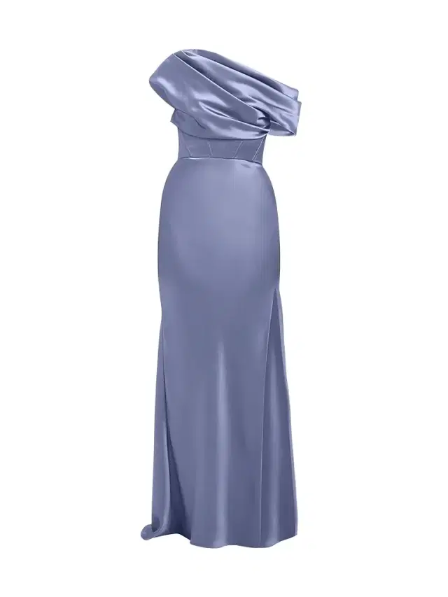 Amsale Women's Satin One-Shoulder Gown - Slate