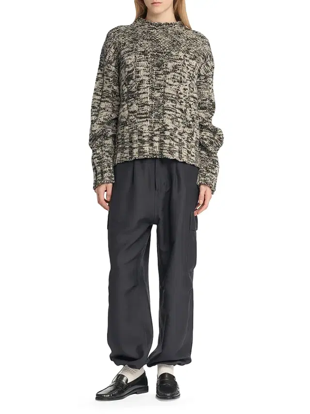 Malo Women's Marled Wool-Silk Sweater - Nero Miele