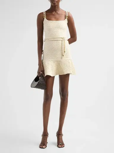 PatBo Women's Golden Knit Mini Dress - Off White - Size XS | Thumbnail 2 PatBo Women's Golden Knit Mini Dress - Off White - Size XS | Thumbnail 2