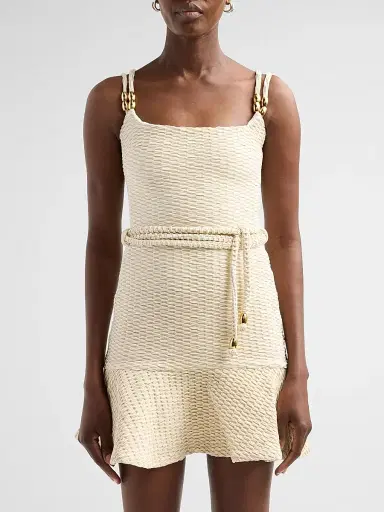 PatBo Women's Golden Knit Mini Dress - Off White - Size XS | Thumbnail 5 PatBo Women's Golden Knit Mini Dress - Off White - Size XS | Thumbnail 5