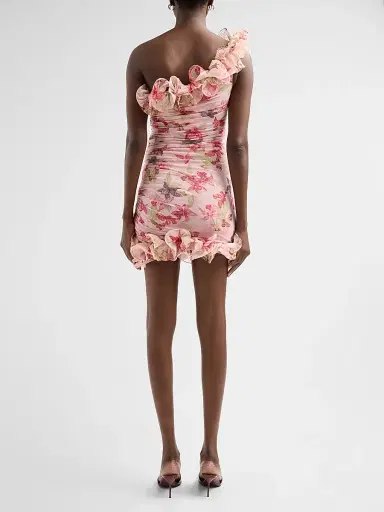 PatBo Women's Orchid Bloom One-Shoulder Chiffon Mini Dress - Rose - Size 8 | Thumbnail 3 PatBo Women's Orchid Bloom One-Shoulder Chiffon Mini Dress - Rose - Size 8 | Thumbnail 3