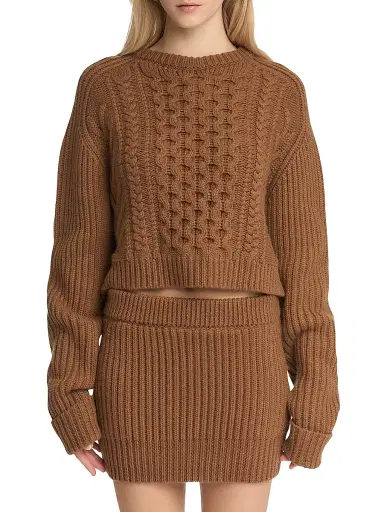 Malo Women's Cable-Knit Cashmere Sweater - Garofano | Thumbnail 4