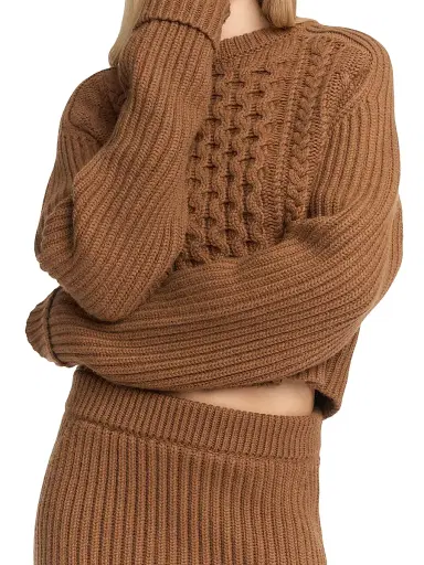 Malo Women's Cable-Knit Cashmere Sweater - Garofano | Thumbnail 7