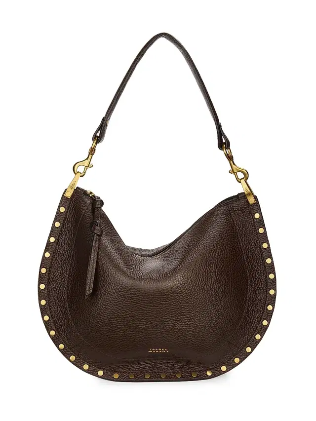 Isabel Marant Women's Oskan Soft Zip Leather Shoulder Bag - Coffee