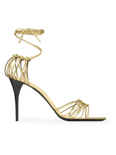 Saint Laurent Women's Babylone Sandals in Metallic Leather | Thumbnail 1 Saint Laurent Women's Babylone Sandals in Metallic Leather | Thumbnail 1