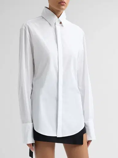 Jean Paul Gaultier Women's Open Fly Away Cotton Shirt | Thumbnail 4 Jean Paul Gaultier Women's Open Fly Away Cotton Shirt | Thumbnail 4