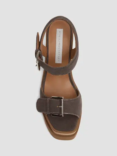 Stella McCartney Women's Sneakelyse 120MM Buckle Wedge Sandals | Thumbnail 4