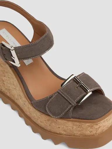 Stella McCartney Women's Sneakelyse 120MM Buckle Wedge Sandals | Thumbnail 5