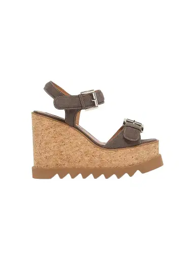 Stella McCartney Women's Sneakelyse 120MM Buckle Wedge Sandals | Thumbnail 1