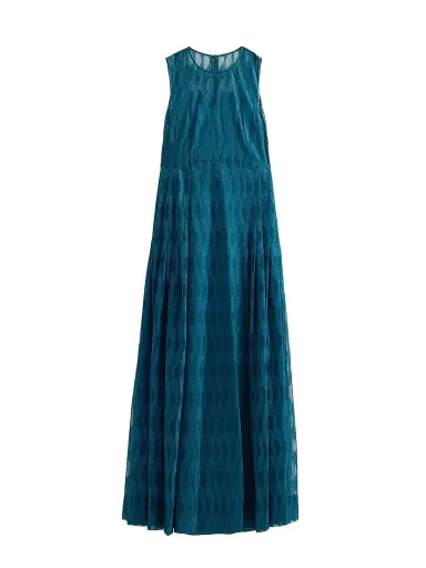 Akris Women's High Plains Embroidered Tulle Sleeveless Pleated Gown | Thumbnail 1 Akris Women's High Plains Embroidered Tulle Sleeveless Pleated Gown | Thumbnail 1