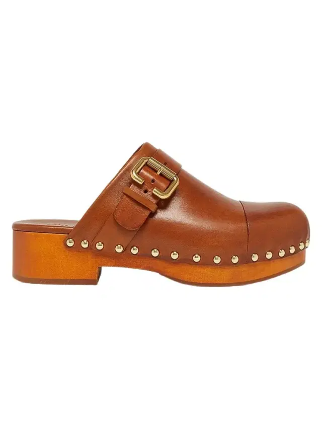Chloé Women's Jeannette 40MM Buckle Leather Clogs - Ginger Brown