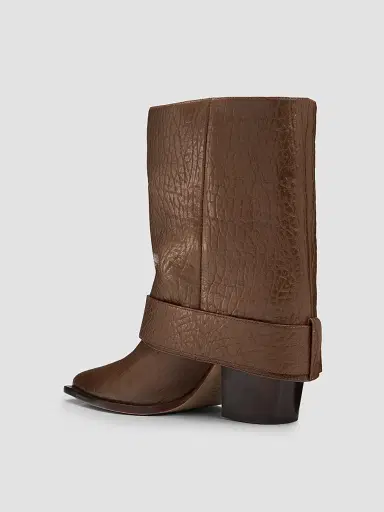 Schutz Women's Parker 85MM Buckled Leather Booties - Desert Brown | Thumbnail 4 Schutz Women's Parker 85MM Buckled Leather Booties - Desert Brown | Thumbnail 4