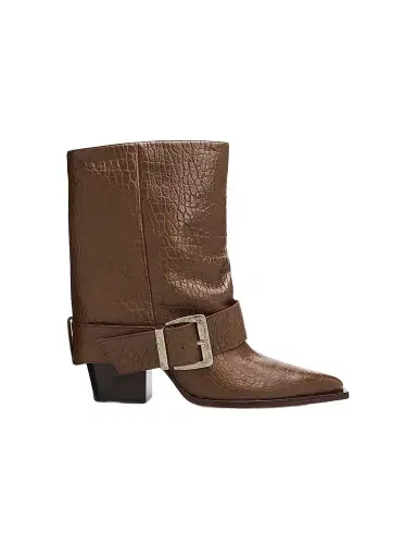 Schutz Women's Parker 85MM Buckled Leather Booties - Desert Brown | Thumbnail 1 Schutz Women's Parker 85MM Buckled Leather Booties - Desert Brown | Thumbnail 1
