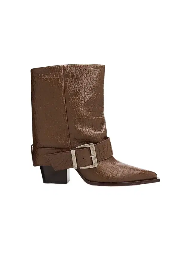 Schutz Women's Parker 85MM Buckled Leather Booties - Desert Brown