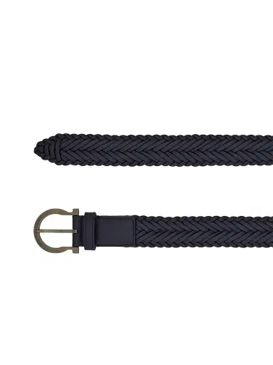 Ferragamo Men's Testa Di Moro Woven Leather Belt | Thumbnail 4