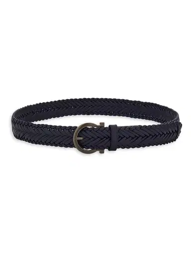 Ferragamo Men's Testa Di Moro Woven Leather Belt | Thumbnail 1
