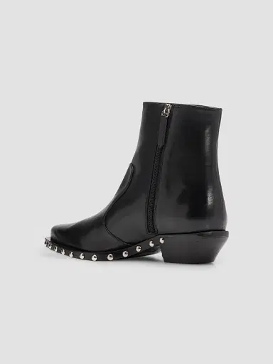 Schutz Women's Taylor 30MM Studded Leather Booties - Black | Thumbnail 4
