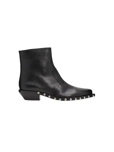 Schutz Women's Taylor 30MM Studded Leather Booties - Black | Thumbnail 1