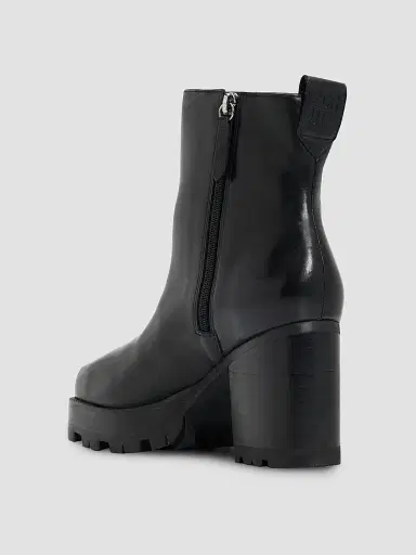 Schutz Women's 240 90MM Platform Leather Booties - Black | Thumbnail 4