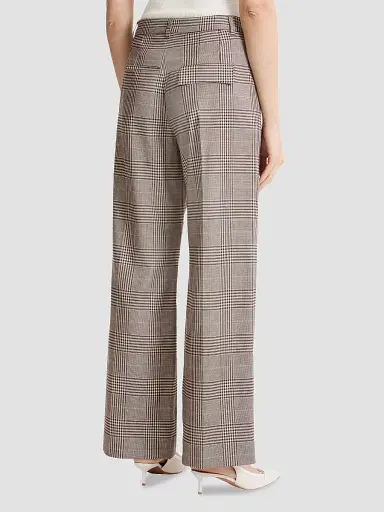 Marella Women's Glen Plaid Viscose Blend Trousers - Chocolate - Size 14 | Thumbnail 4 Marella Women's Glen Plaid Viscose Blend Trousers - Chocolate - Size 14 | Thumbnail 4