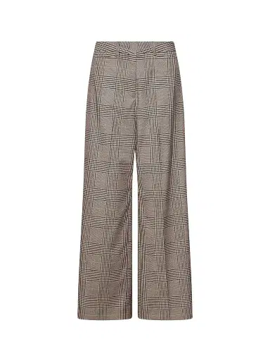 Marella Women's Glen Plaid Viscose Blend Trousers - Chocolate - Size 14 | Thumbnail 1 Marella Women's Glen Plaid Viscose Blend Trousers - Chocolate - Size 14 | Thumbnail 1