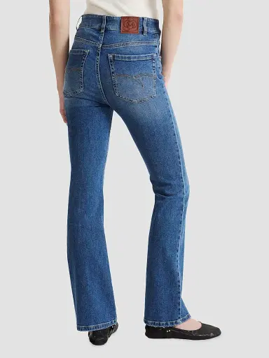 Marella Women's Stretch Denim Boot Cut Jeans - Electric Blue - Size 12 | Thumbnail 4