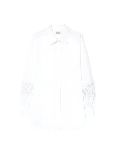 Marina Rinaldi Women's Cotton Poplin Shirt with Lace - Optical White - Size 22 | Thumbnail 1 Marina Rinaldi Women's Cotton Poplin Shirt with Lace - Optical White - Size 22 | Thumbnail 1