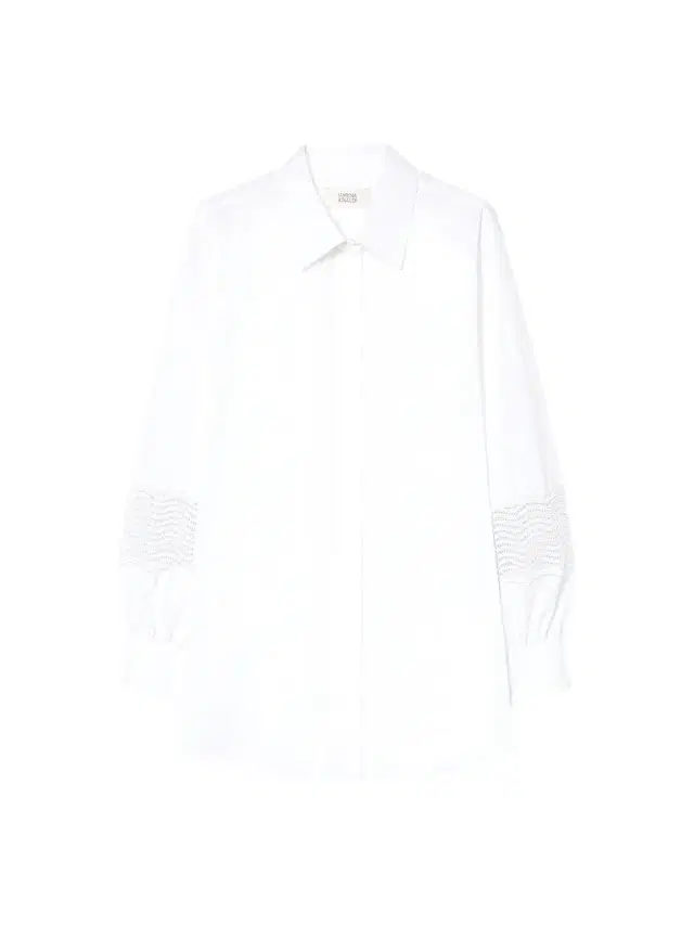 Marina Rinaldi Women's Cotton Poplin Shirt with Lace - Optical White