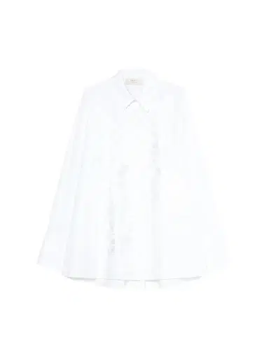 Marina Rinaldi Women's Embroidered Poplin Tunic Shirt - Optical White - Size 20 | Thumbnail 1