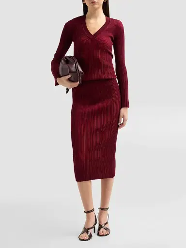 Chiara Boni La Petite Robe Women's Kalika Rib-Knit Midi-Skirt | Thumbnail 2