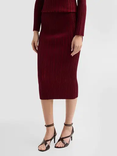 Chiara Boni La Petite Robe Women's Kalika Rib-Knit Midi-Skirt | Thumbnail 4