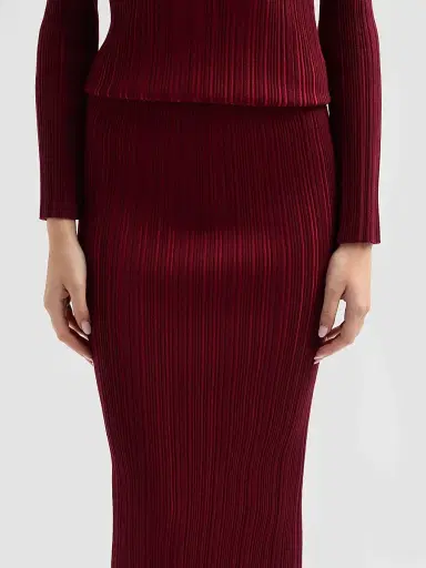 Chiara Boni La Petite Robe Women's Kalika Rib-Knit Midi-Skirt | Thumbnail 5