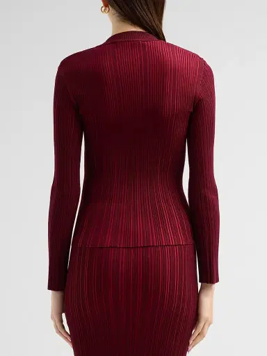 Chiara Boni La Petite Robe Women's Briar Rib-Knit V-Neck Top | Thumbnail 3 Chiara Boni La Petite Robe Women's Briar Rib-Knit V-Neck Top | Thumbnail 3